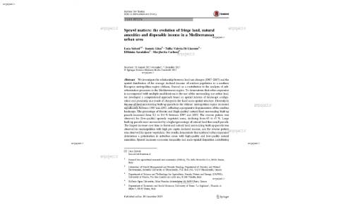 Sprawl matters: the evolution of fringe land, natural amenities and disposable income in a Mediterranean urban area